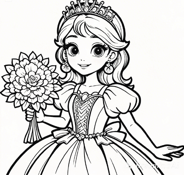 子供用のお姫様の塗り絵