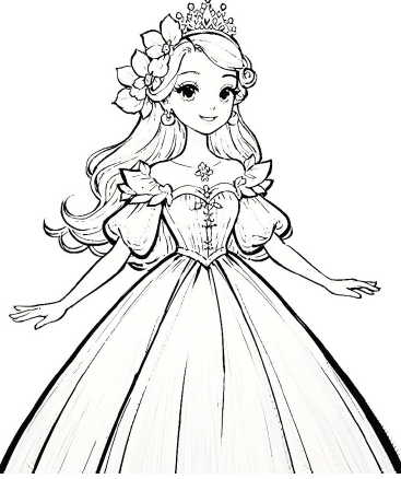 子供用のお姫様の塗り絵