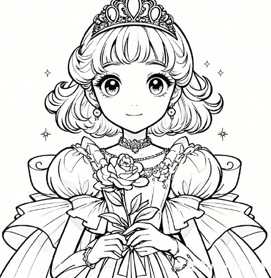 子供用のお姫様の塗り絵