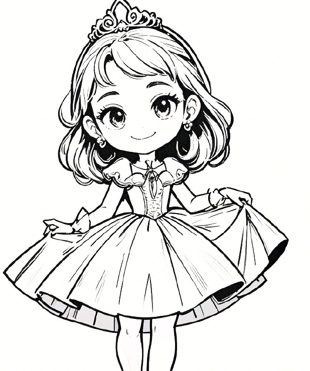 子供用のお姫様の塗り絵