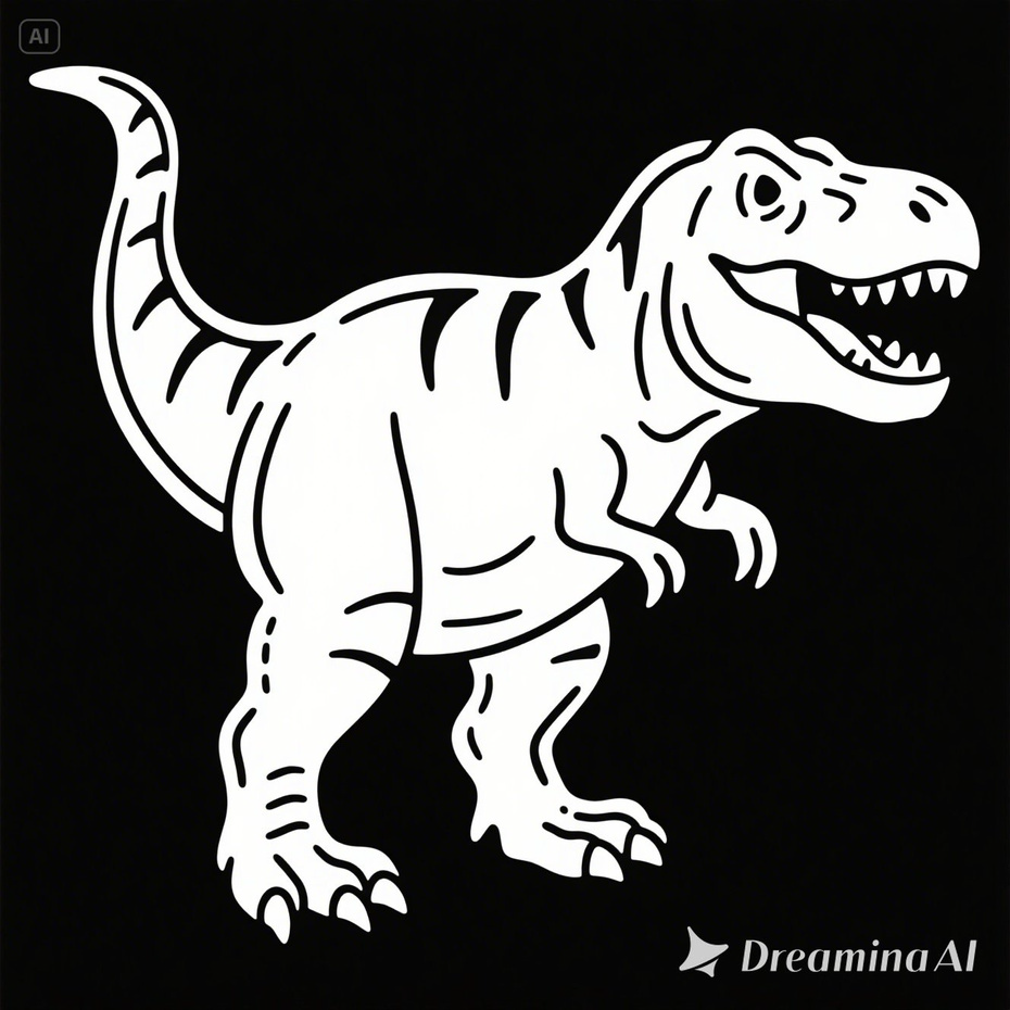子供用の恐竜の塗り絵 _ティラノサウルス
