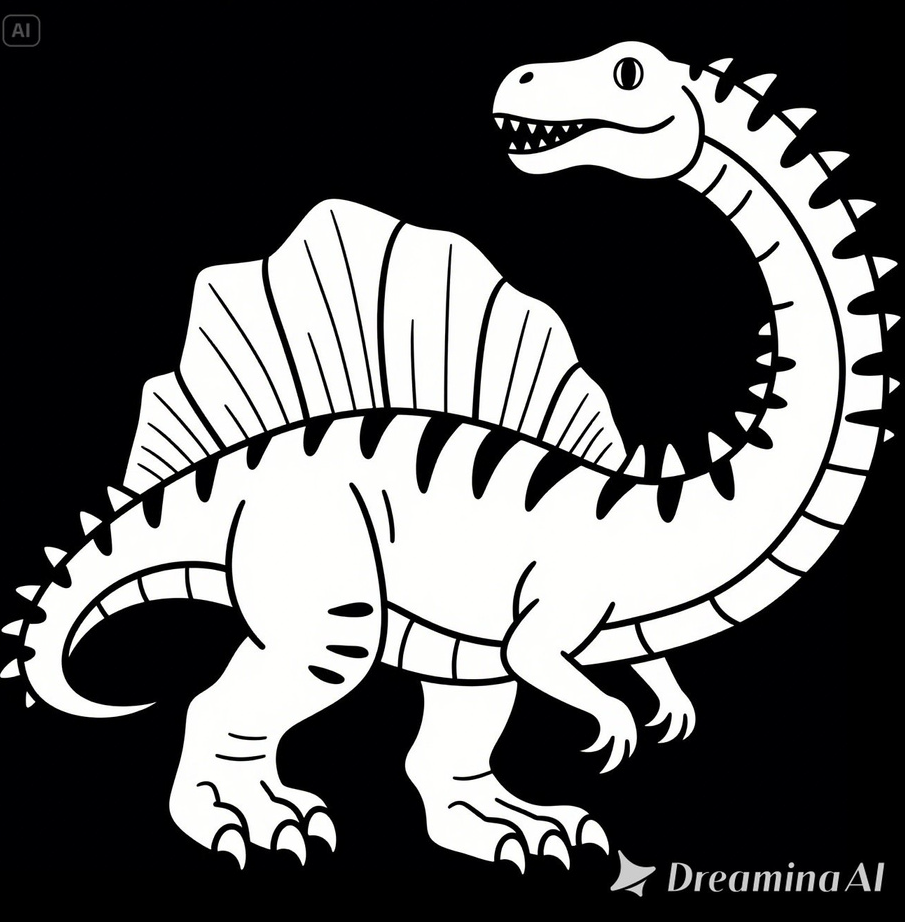 子供用の恐竜の塗り絵_ステゴサウルス
