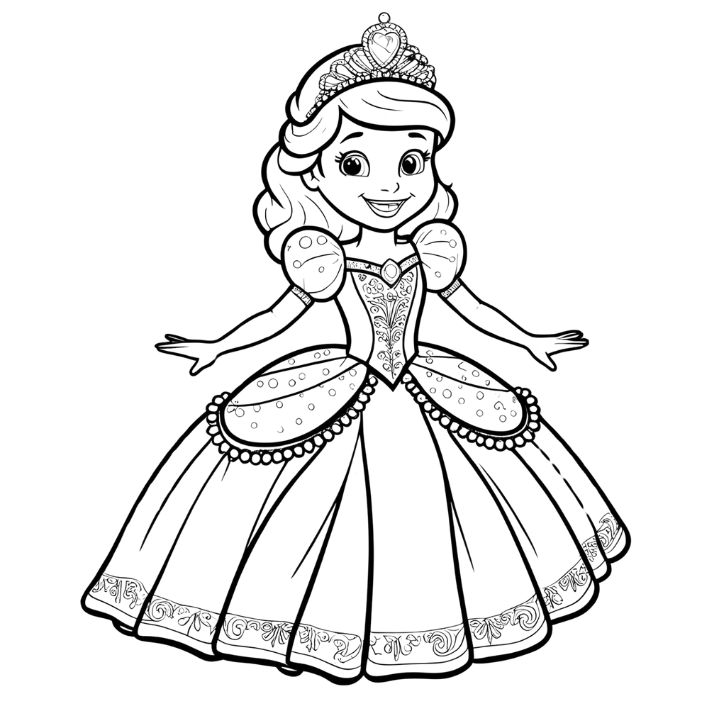 子供用のお姫様の塗り絵