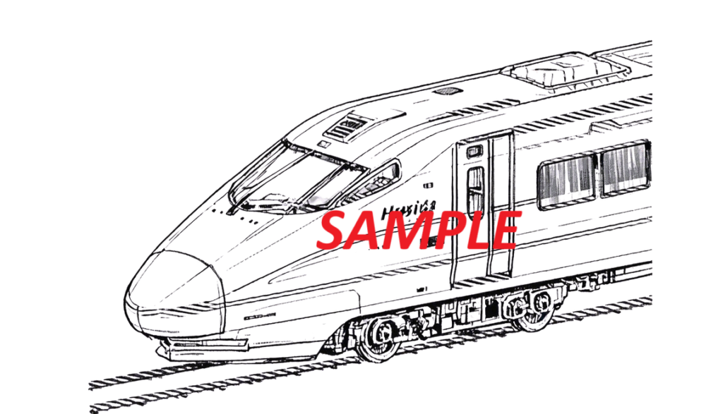 子供用の電車の塗り絵