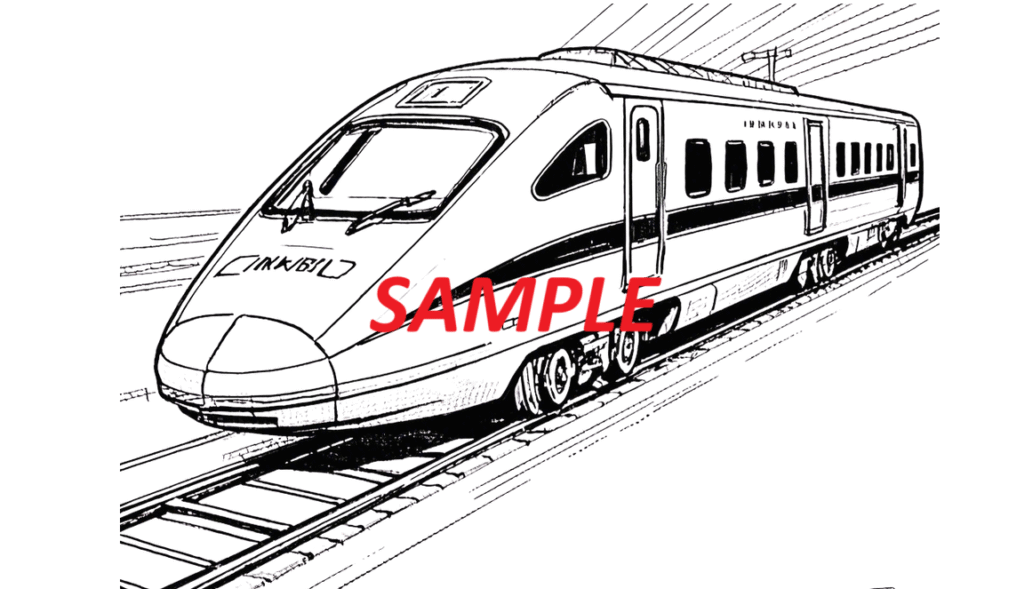 子供用の電車の塗り絵