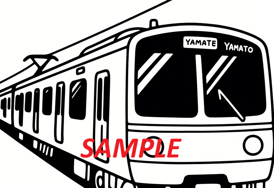 子供用の電車の塗り絵